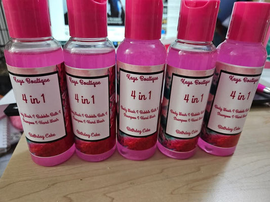 4 in 1 (shower gel, bubble bath, shampoo, hand soap)